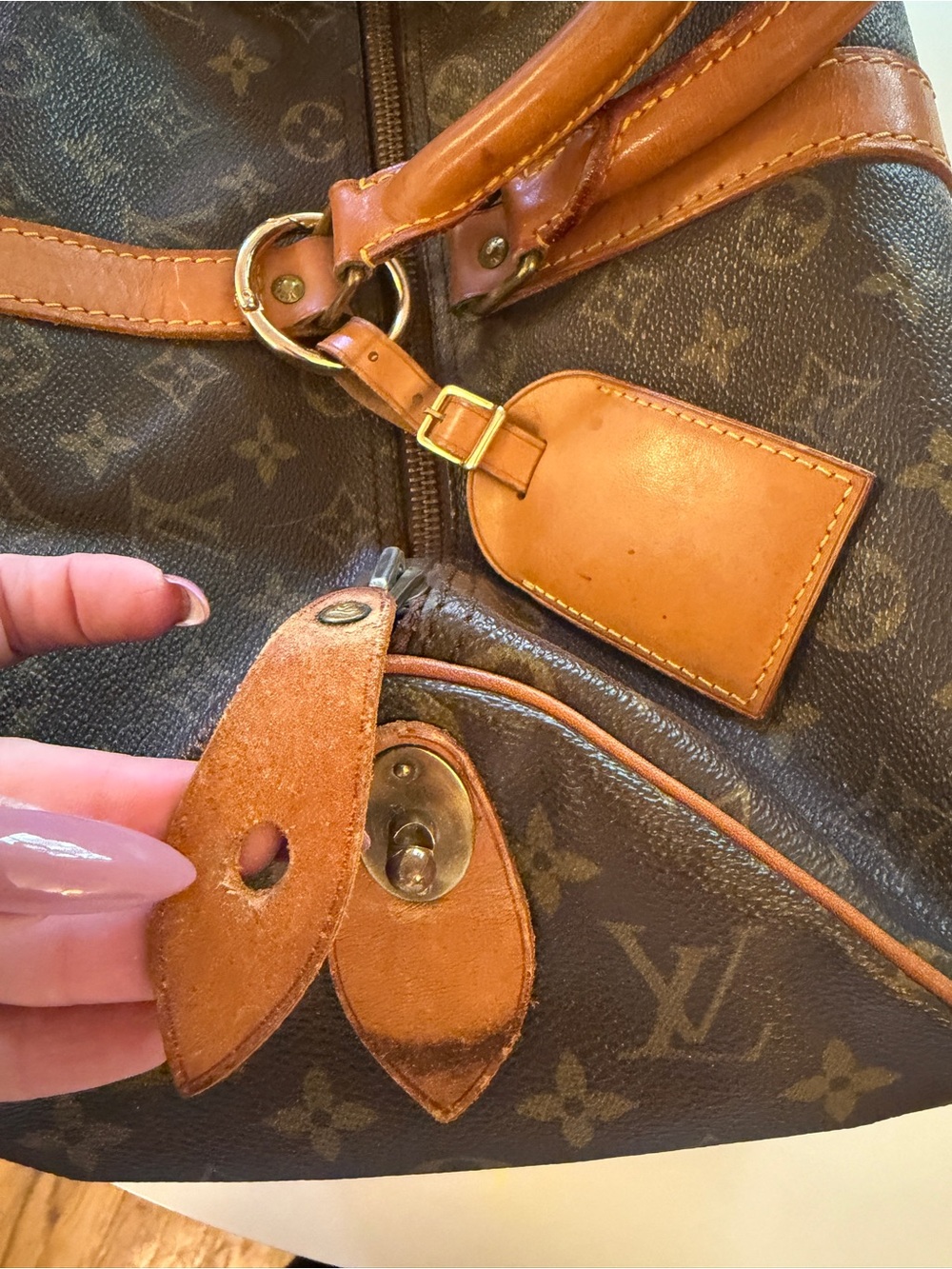 Well Loved 🤎 Louis Vuitton Brown Keepall 50 Travel Duffle Bag Weekender - Picture 7 of 16